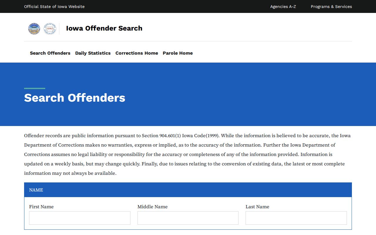 Iowa DOC Offender Search after a Montgomery County arrest