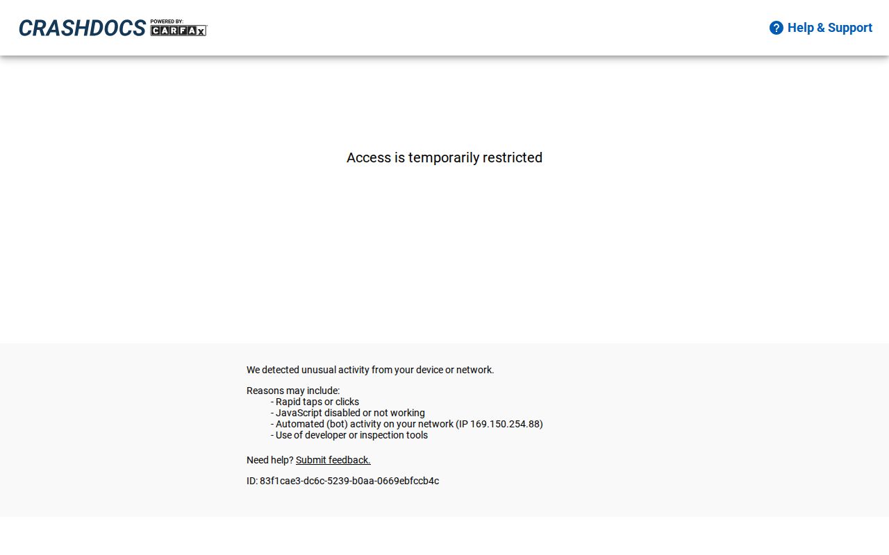 CRASHDOCS route for Montgomery County sheriff collision and arrest reports