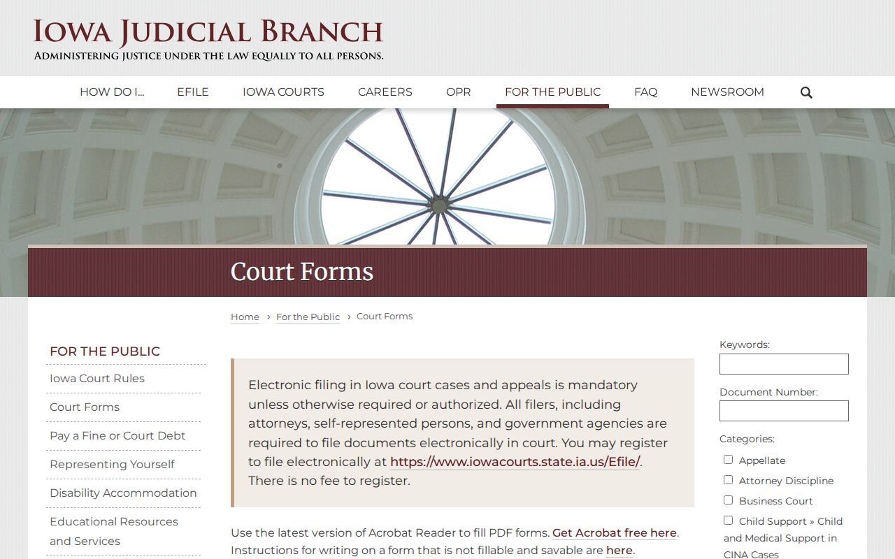 Iowa court forms for Montgomery County criminal court cases