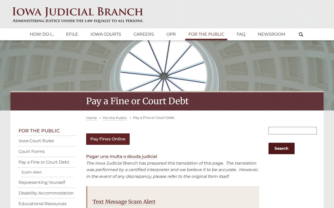 Iowa court debt access for Montgomery County criminal cases
