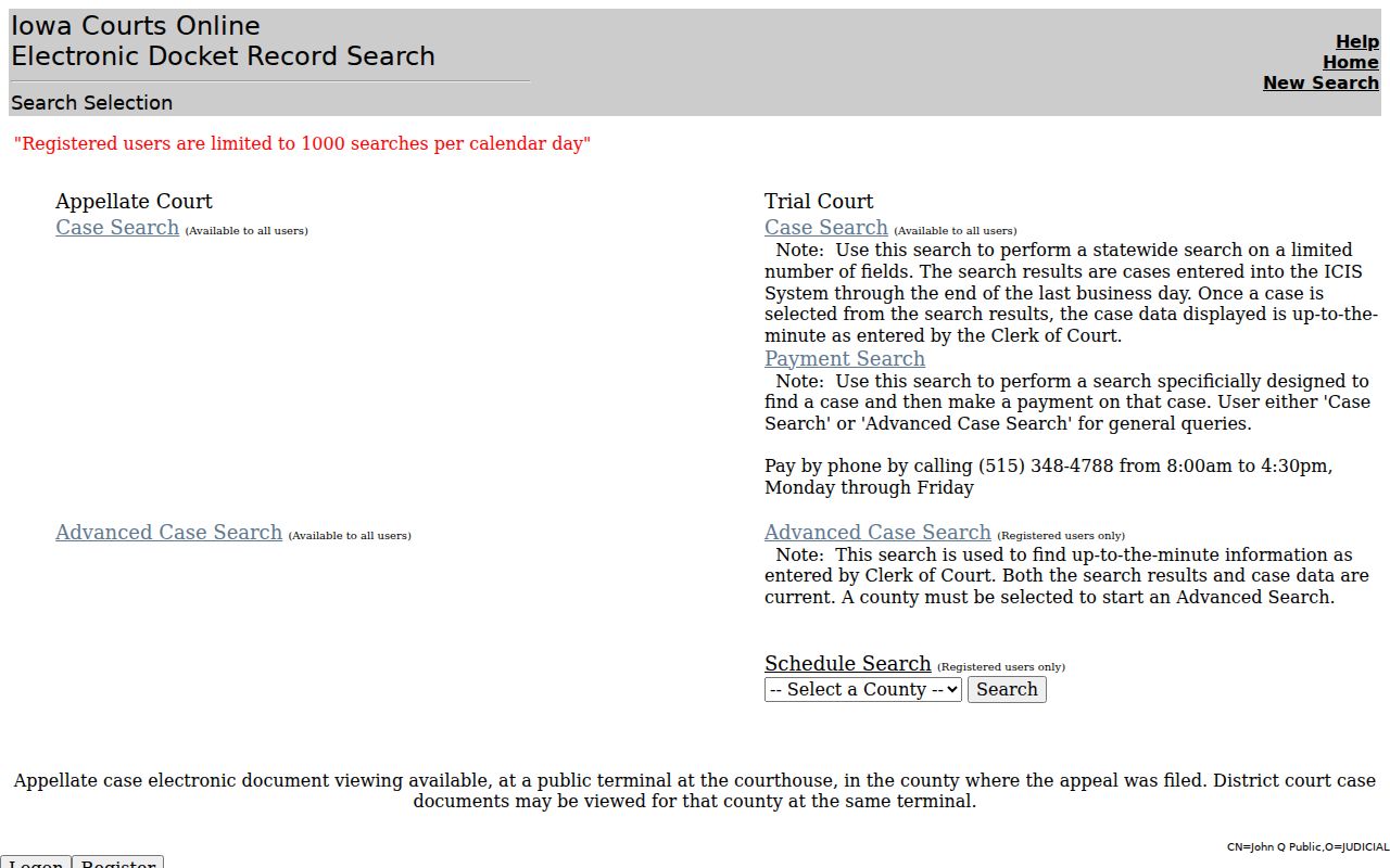 Montgomery County criminal court case search in Iowa Courts Online