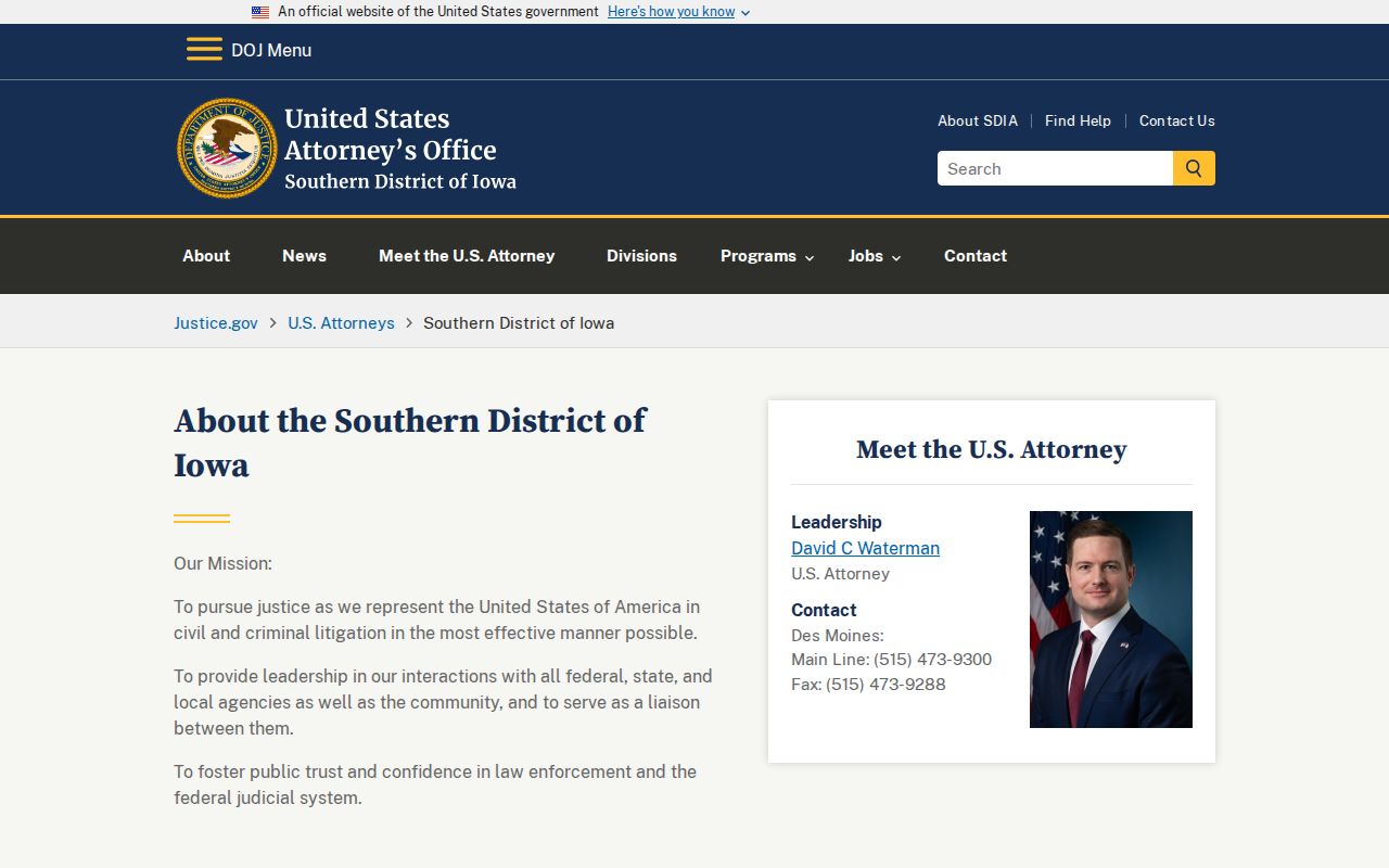 Federal prosecution source related to Red Oak criminal records