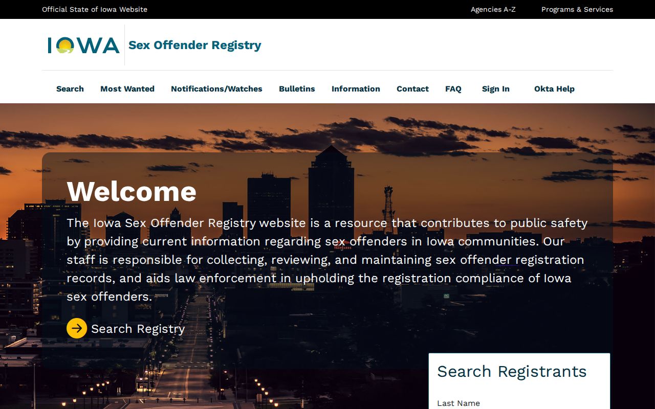 Montgomery County sex offender search on the Iowa registry