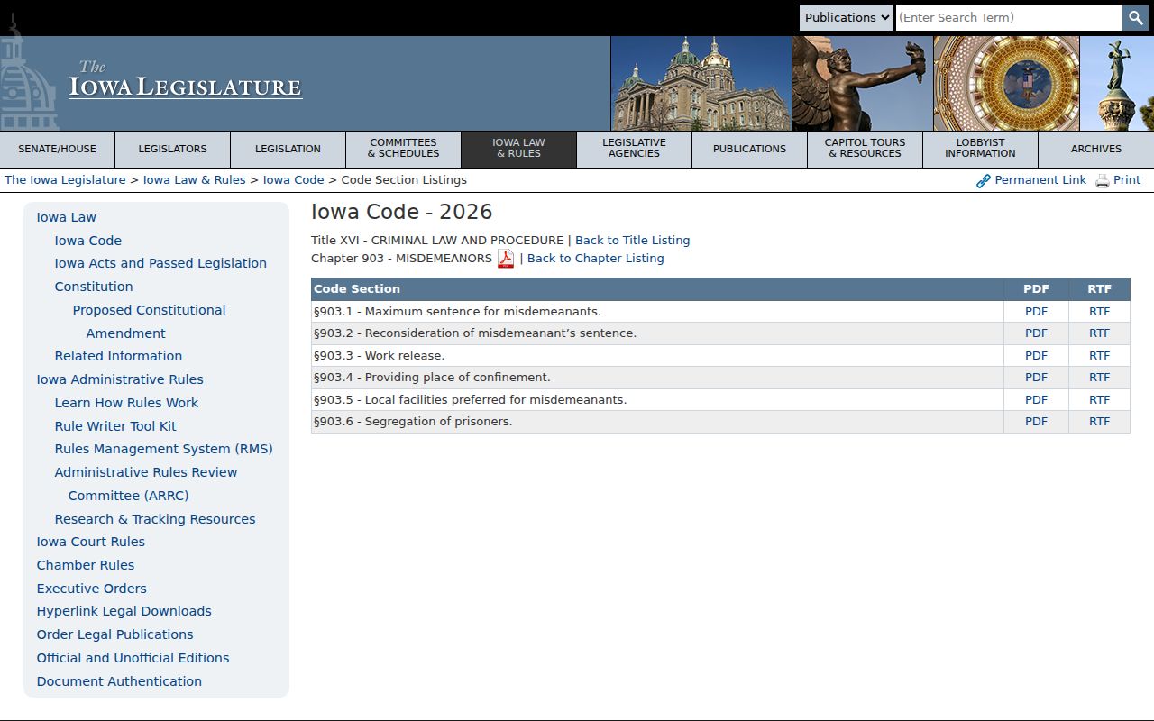 Villisca criminal case records and Iowa misdemeanor sentencing law
