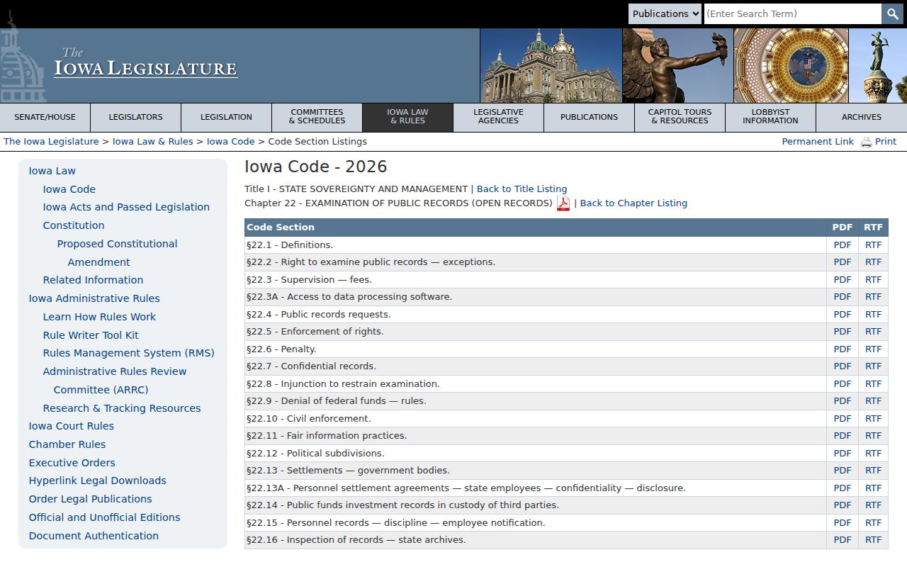 Villisca criminal records access under the Iowa Open Records Law